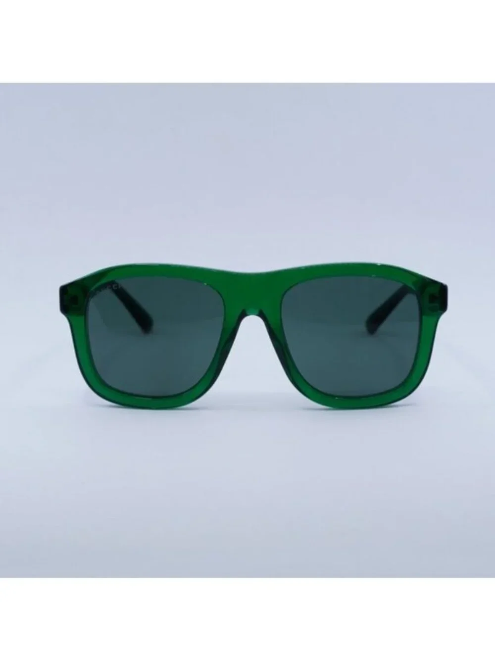 Gucci GG1316S 004  Sunglasses Transparent Green Aviator Frame, Green Lenses
